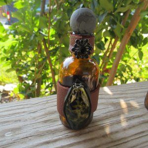 Halloween Amber Glass Decoration potion bottle